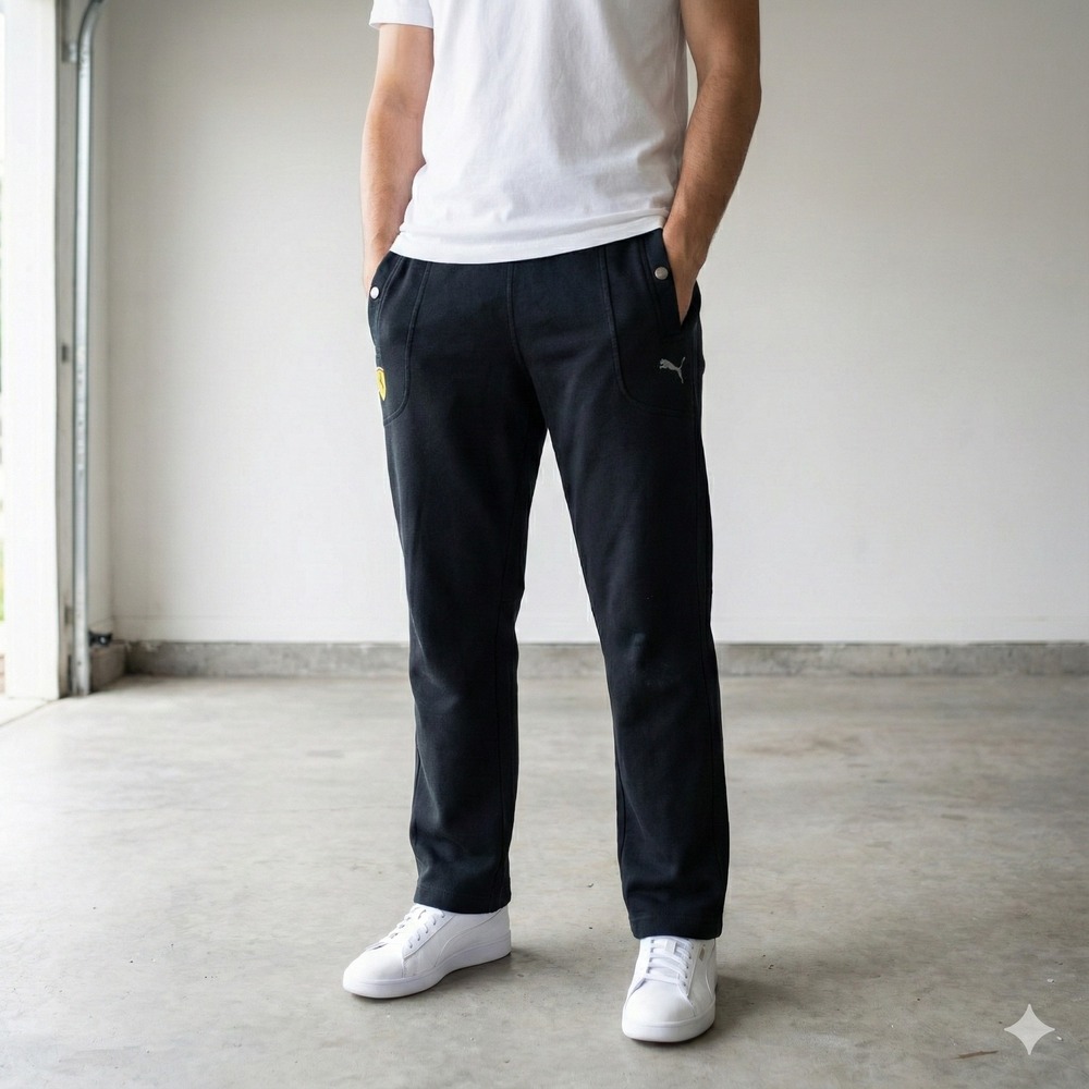 Puma Ferrari Scuderia‎ Sweatpants Mens Medium Black Joggers Racing Cars Lounge
